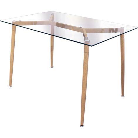 Table de Repas en Verre "Glosa" 115cm Transparent (1/5)