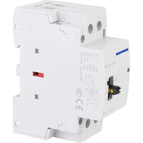 Home Contactor BCH8,Contactor AC 230V 2P 63A 2NO 2NC 1NO1NC Modular DIN Rail Mount Contactor with Manual Control Switch(2NC) (1/5)