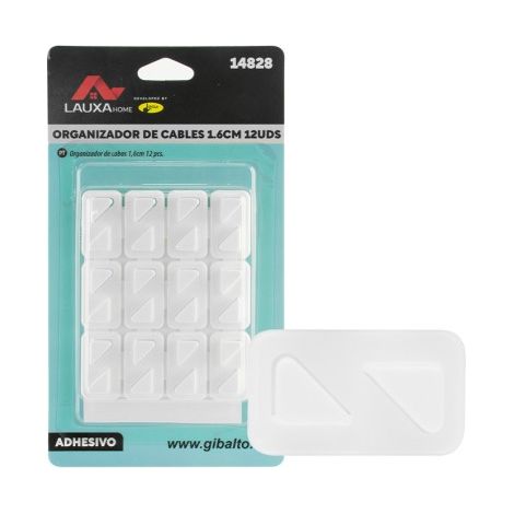 Organisateur de câbles adhésif Lauxa Home - Lot de 12 blancs (1/4)
