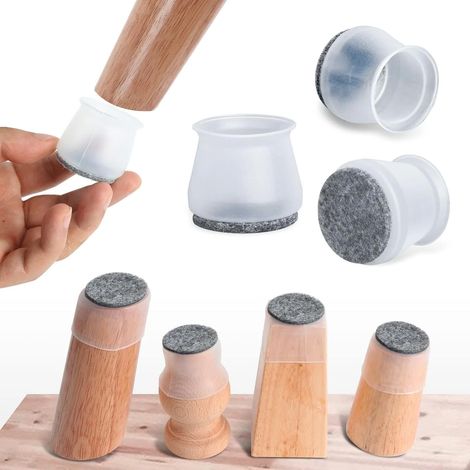 16 patins de protection en feutre pour pieds de chaise, 3,0-4,5 cm de longueur (1/5)