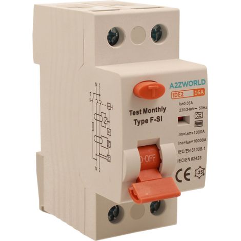 RCCB Interruttore Differenziale Puro Tipo F - SI 1P+N 2M 10000A 30mA Super Immunizzato AC 230V IP20 IEC61008-1, Corrente Disponibili 16A 25A 32A 40A 63A (16A)