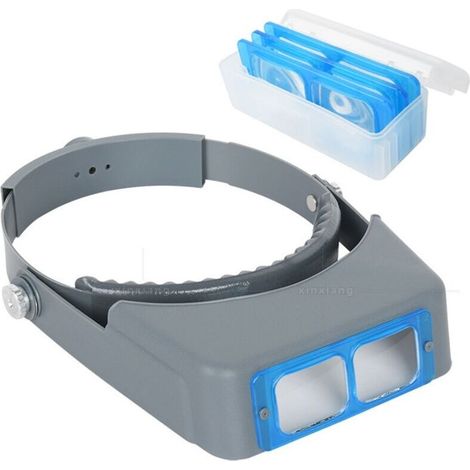 Loupe serre-tête, loupe professionn à double objectif pour bijoux, loupe binoculaire en verre opitcal avec grossissement d'objectif-1,5X 2X 2,5X 3,5X pour réparation, travaux manuels