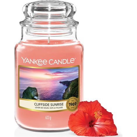 Bougie parfumée  Grande bougie en pot Lever de Soleil sur la Falaise  Bougies à combustion longue : jusqu'à 150 heures  Cadeaux parfaits pour les femmes (1/5)
