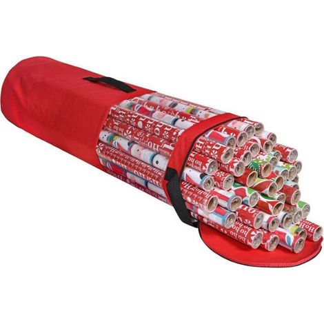 Zylindrischer Aufbewahrungsbeutel für Weihnachtsgeschenkpapier mit Sichtfenster (Durchmesser 23 cm, Höhe 102 cm) – rosarot (1/5)
