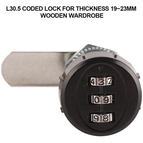 Serrure à combinaison à came à 3 chiffres pour armoire, en alliage de zinc, code de sécurité L30.5 (1/5)