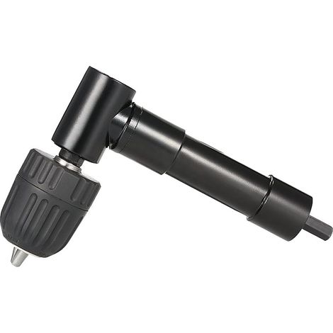 0,8-10mm Mandrin de Perage à Dégagement Rapide, Adaptateur de Perage à Angle Droit 90o avec Rallonge de Courbure à Outils, Fixation de Foret à Angle Droit ABS + Aluminum + Steel (1/5)