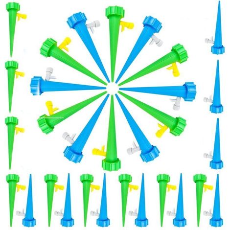 30 pièces bouteilles goutte à goutte, cônes d'arrosage goutte à goutte avec vanne réglable, système d'irrigation automatique des plantes, arrosage automatique des vacances (1/4)