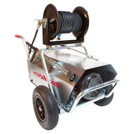 DIMACO - Nettoyeur HP DIMACO électrique 1800 l/h 170 b 12 CV Brouette Galva avec ENROULEUR ACIER + 20 M FLEXIBLE (1/2)