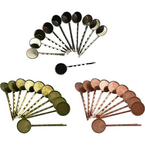 30 runde Haarspangen mit Cabochon-Sockel, Haarspangen, Broschen, DIY-Zubehör für die Schmuckherstellung (1/5)