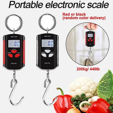 Balance numérique suspendue 200 kg / 440 lb, balance à grue avec rétroéclairage LCD et crochet en acier pour travaux agricoles, pêche, chasse, marchés alimentaires et travaux extérieurs (1/5)