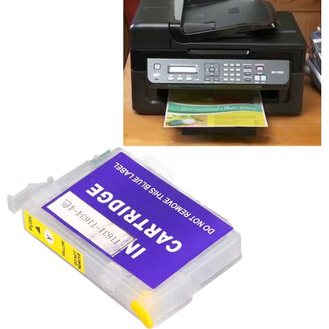 Compatible avec les cartouches de recharge Epson Workforce WF-2010W/WF-2510WF/WF-2520NF/WF-2530WF/WF-2540WF (jaune quatre couleurs). (1/5)