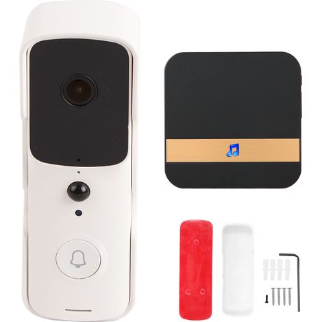 Sonnette vidéo intelligente WiFi, interphone sans fil, surveillance à distance, étanche, sécurité domestique 1080P 100‑240V, prise TUYAUS (1/5)