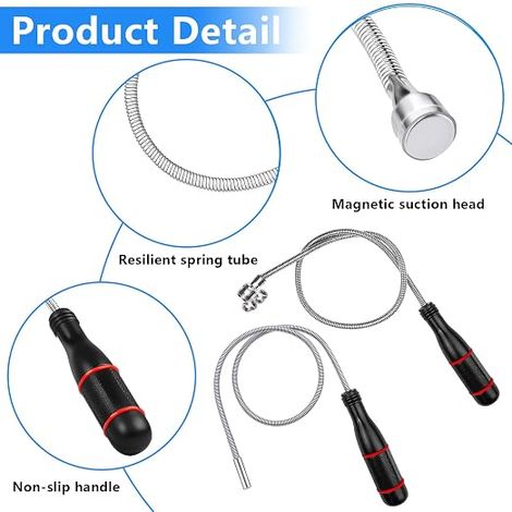 Telescopic Magnet, Flexible Magnetic Pick Up Tool Auto Mechanical Magnet for Picking Up Small Parts, Metal Objects, Car Parts (1/4)