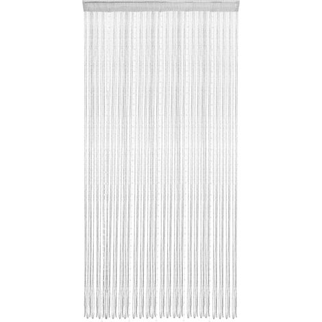 Rideau à Franges Décoratif  Porte et Fenêtre 79x39 cm  Polyester avec Cristaux  Blanc  400g  1 Pièce (1/5)