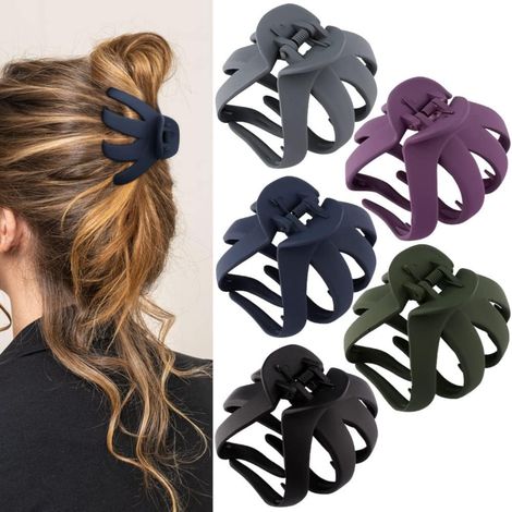 Pinza para el cabello grande con forma de pulpo mate (1/4)