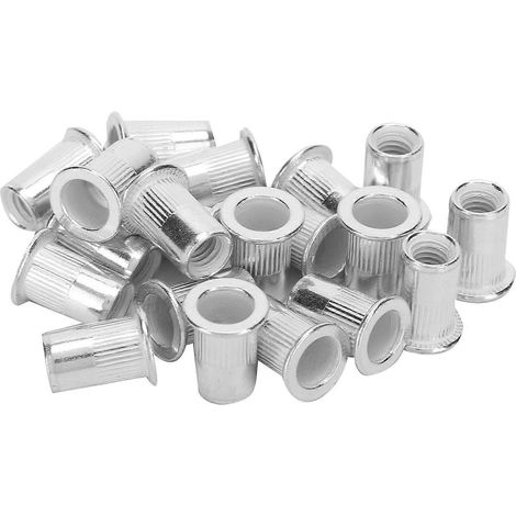 200 Stück professionelle Aluminium-Nietmuttern mit Gewindeeinsatz, Befestigungsmaterial M6