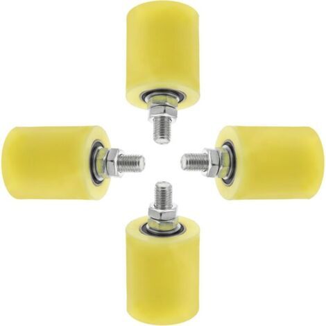 4 pièces Lot Roues Nylon pour Portail Coulissant Galets Guidage Robustes pour Portes Électriques et Rails Roulettes Durables Antirouille pour Portes Terrasse et Garage