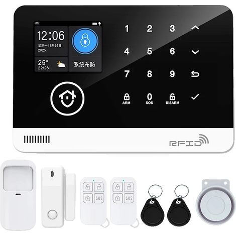 Sistema di allarme di sicurezza, sensori di movimento, controllo tramite app, kit WiFi 4G GSM, senza presa di corrente (1/2)