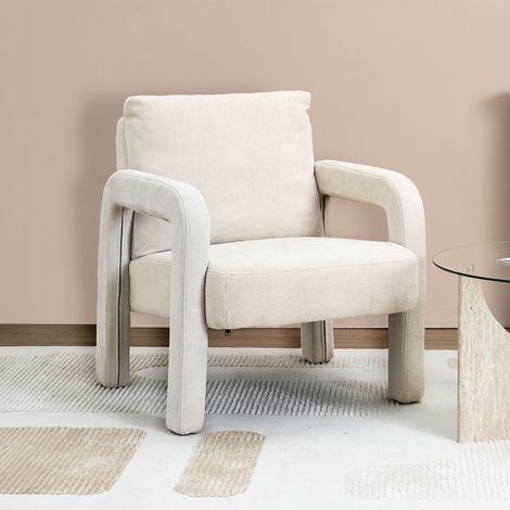 Fauteuil - HOME DECO FACTORY - Emilia - Confort - Blanc (1/5)