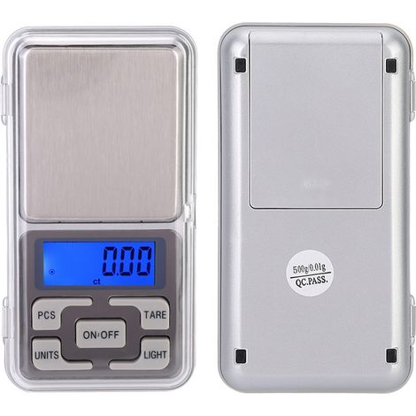 Balance de poche numérique portable de haute précision (0,01 g), rétroéclairée, avec fonction alimentaire électronique, capacité 500 g (1/5)