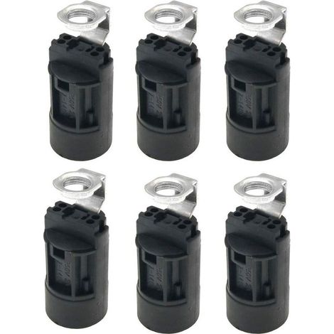 Culot pour ampoule flamme E14, en thermoplastique, noir, SES 52 mm de haut, filetage 1/8 IPS Hickey (1/5)