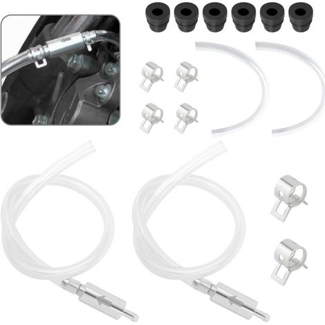 Kit universal para purgar frenos: 2 válvulas antirretorno, 4 mangueras y tapones. (1/5)
