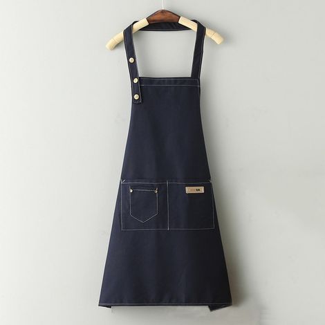 Tablier En Toile - Polyester Coton - Sans Manches Avec Lacet Réglable - Pour Restaurant Café Thé Au Lait Buffet - 1 Pièce (1/4)