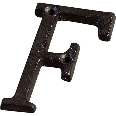 Letrero de hierro fundido para número de casa – letras y números de metal con tornillos – 7,5 x 4,5 cm (1/5)