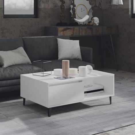 vidaXL Tavolino da Salotto Bianco 90x60x35 cm in Legno Multistrato (1/5)