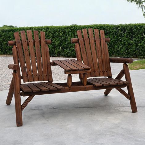 Banc de jardin braun en tannenholz 157 x 88 x 103 cm (1/5)