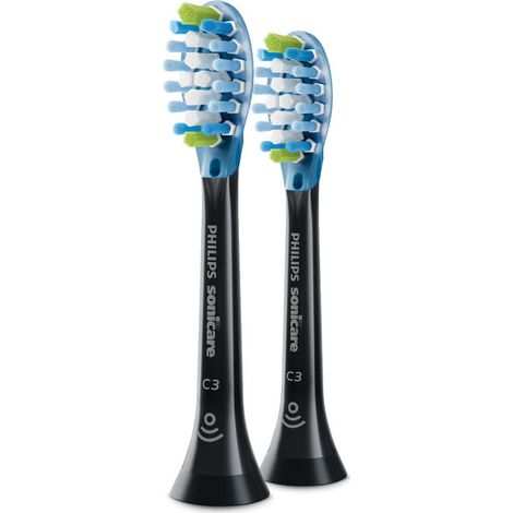 Philips Testine di Ricambio Sonicare HX9042-88 Plaque Defence Nero Confezione da 2