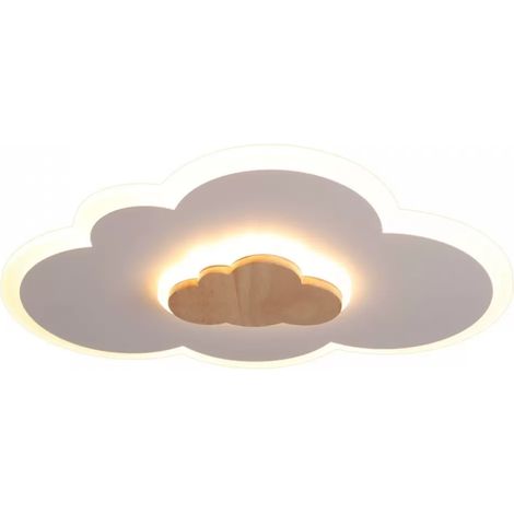 Plafonnier LED nuage 40 cm – Lampe blanche dimmable 20 W avec télécommande (3000 K-6000 K), classe énergétique A+, éclairage moderne pour chambre d'enfant et chambre à coucher (1/5)