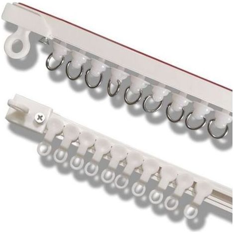 Rail de rideau auto-adhésif, sans perçage, rail coulissant nano-silencieux, 1 pièce pour montage en haut, 1 pièce pour montage latéral, convient aux salles de bains (2 pièces au total, 100 cm chacune) (1/4)