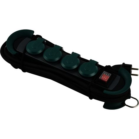 Hook Outdoor 4X - Contactos de plástico con Interruptor y Tapas abatibles (IP44, 4 m)