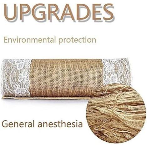 Chemin De Table Mariage Jute Dentelle Décoration Fête 30 X 275 Cm (1/3)