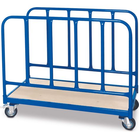 BRB Rungenwagen mit zweiseitigem Stahlrohr-Seitenteil, 4 Lenkrollen/2 mit Feststellbremse, LxBxH 1x500x865mm, Tragkraft 250kg (1/2)