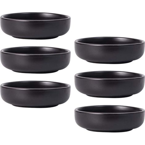 Ciotoline Ceramica Salse Dip 9 cm Set 6 Pezzi Nero (1/5)