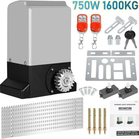 TolleTour Schiebetorantrieb Set - 750W Motor, bis 1600 kg, mit 2 Schlüssel und Fernbedienung, Hoftorantrieb, Torantrieb, Schiebetor, Toröffner
