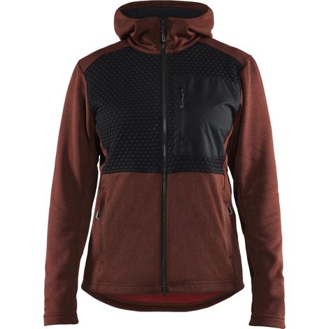 Sweat de travail zippé femme 3542 - Rouge brique/Noir XL