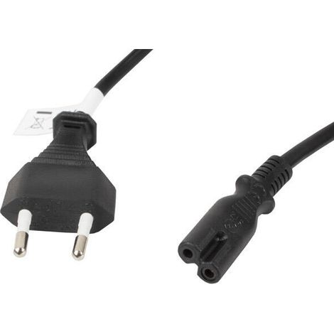 Lanberg CA-C7CA-11CC-0018-BK cable de transmisión Negro 1,8 m C7 acoplador CEE7/16 (1/4)
