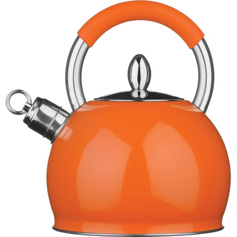 Premier Housewares Orange Whistling Kettle - 2.4 Ltr (1/2)
