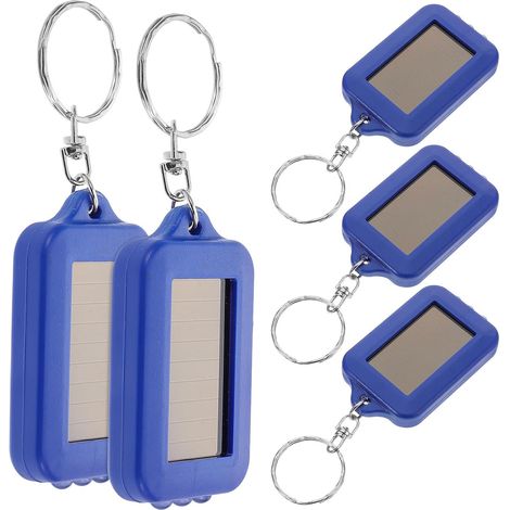 Lampes de poche LED compactes 5 pièces avec porte-clés pour randonnées et situations d'urgence, design résistant aux chocs en plastique bleu (1/5)