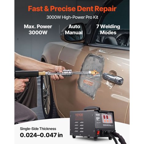 Kit de Réparation Extracteur de Bosses 90E 3KW Kit de Réparation de Bosses pour Panneau de Véhicule Débosselage Redressage Eléments de Carrosserie de Faible Epaisseur Capot Porte (1/5)