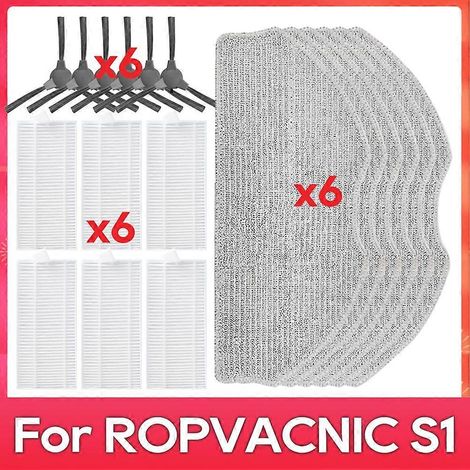 Kit de pièces détachées pour aspirateur robot laveur de sols ROPVACNIC S1 / Tipdiy G90 / Betboyles V75S / VIPSUN Z1 : filtre et brosse latérale (1/5)