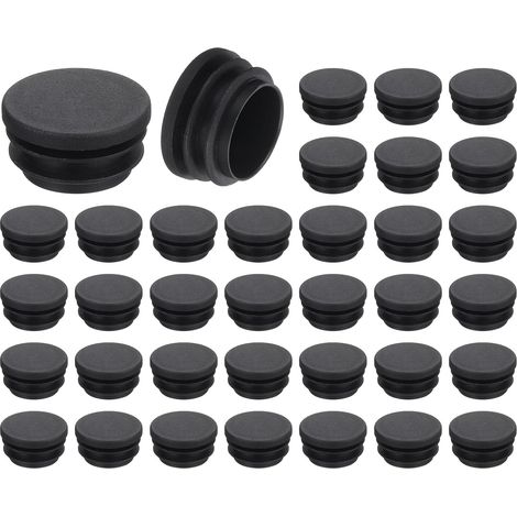 36 bouchons plastique ronds 32 mm noirs, pour pieds meubles protection (1/5)