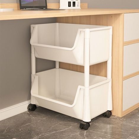 Chariot De Rangement - 4 Niveaux - Plastique - 40 x 30 x 20 cm - Pour Cuisine Salon Salle De Bain - 1 Pièce (1/5)