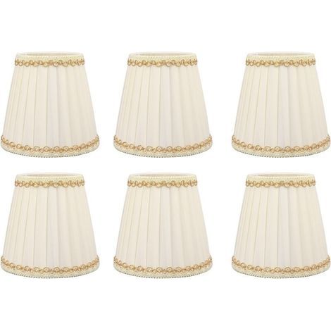 6 pièces ensemble petit abat-jour Style moderne pince en tissu sur ampoule lustre abat-jour pour mur de Table (1/5)