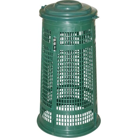Müllsackständer Abfallsammler Müllsackhalter Müllsammler 120 ltr PVC grün Deckel