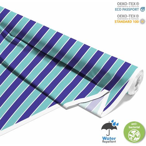 OUTDOOR DEKOSTOFFE OXFORD - Motiv Blaue Streifen 2