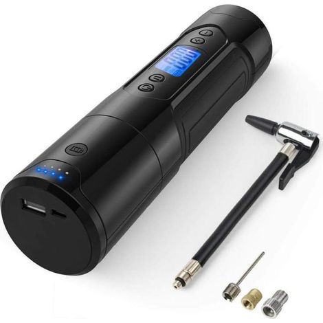 Pompe À Air Pompe Electrique Compresseurcompresseur D'Air Portable Gonfleur De Pneu Mini Pompe À Air De Voiture Rechargeable Pompe À Air Électrique Sans Fil 150Psi 12V Voiture De Vélo Sphérique-Fédér
